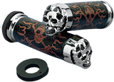 DRAG SPECIALTIES Grips - Skull Grips - Plain Eyes - Chrome 74693B - Cycle City Outdoors
