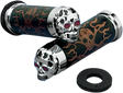 DRAG SPECIALTIES Grips - Skull Grips - Red Eyes - Chrome 17-0505CDTS - Cycle City Outdoors
