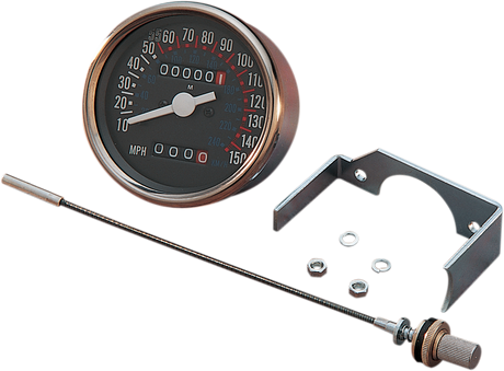 DRAG SPECIALTIES 3-1/8" Dash Mount Speedometer 72307 - Cycle City Outdoors