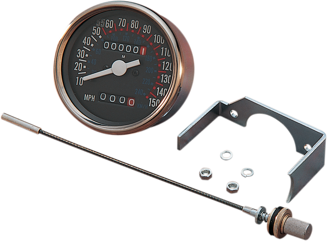 DRAG SPECIALTIES 3-1/8" Dash Mount Speedometer 72307 - Cycle City Outdoors