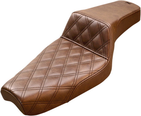 SADDLEMEN Step-Up Seat - Front Lattice Stitch - Brown - XL 879-03-172BR