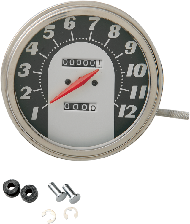 DRAG SPECIALTIES 5" MPH FL-Style 1:1 Speedometer - '62-'67 Black Face 70846M - Cycle City Outdoors