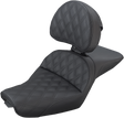 SADDLEMEN Explorer Seat - With Backrest - Lattice Stitched - Black - XL '04-'20 807-03-030LS