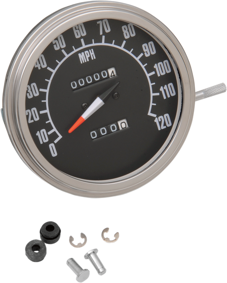 DRAG SPECIALTIES 5" MPH FL-Style 2:1 Speedometer with Tach - '68-'84 Black Face 72761M - Cycle City Outdoors