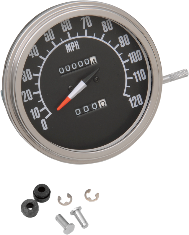 DRAG SPECIALTIES 5" MPH FL-Style 2:1 Speedometer with Tach - '68-'84 Black Face 72761M - Cycle City Outdoors