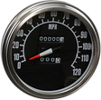 DRAG SPECIALTIES 5" FL-Style 2240:60 Speedometer with Reed Switch - '68-'84 Black Face 74584M - Cycle City Outdoors