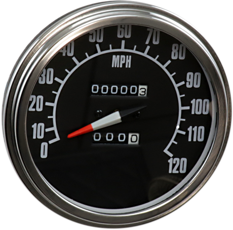 DRAG SPECIALTIES 5" FL-Style 2240:60 Speedometer with Reed Switch - '68-'84 Black Face 74584M - Cycle City Outdoors