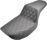 SADDLEMEN Step-Up Seat - Front Lattice Stitch - Black - FXR 882-09-172