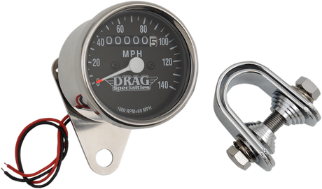 DRAG SPECIALTIES 2.4" MPH Mini LED Mechanical Speedometer/Indicators - Chrome Housing - Black Face - 1:1 21-6804DS1-BX15 - Cycle City Outdoors