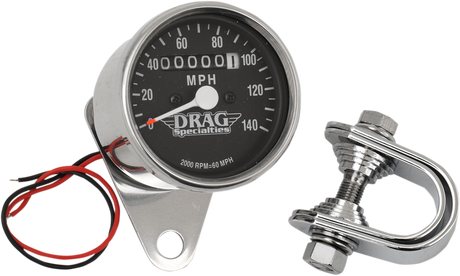 DRAG SPECIALTIES 2.4" MPH Mini LED Mechanical Speedometer/Indicators - Chrome Housing - Black Face - 2:1 21-6805DS1-BX15 - Cycle City Outdoors