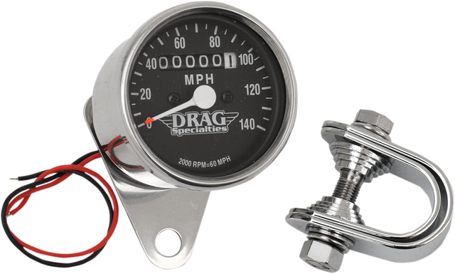 DRAG SPECIALTIES 2.4" MPH Mini LED Mechanical Speedometer/Indicators - Chrome Housing - Black Face - 2:1 21-6805DS1-BX15 - Cycle City Outdoors