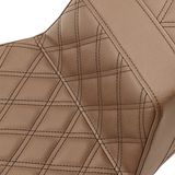 SADDLEMEN Step-Up Seat - Extended Reach - Full Lattice Stitch - Brown - FL '08-'23 - Part 808-07B-175BREX