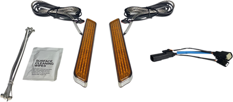 Custom Dynamics LED Fork Light - Amber - Chrome CD-FORK-SS6-AC - Cycle City Outdoors