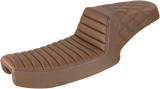 SADDLEMEN Step-Up Seat - Front Tuck-n-Roll/Rear Lattice Stitch - Brown 891-04-176BR