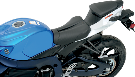 SADDLEMEN Gel Channel* Track Carbon Fiber Sport Seat - Black - GSXR 600/750 0810-S029