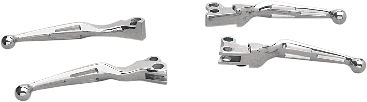 DRAG SPECIALTIES Levers - Slotted - Chrome 07-0571-BC307 - Cycle City Outdoors