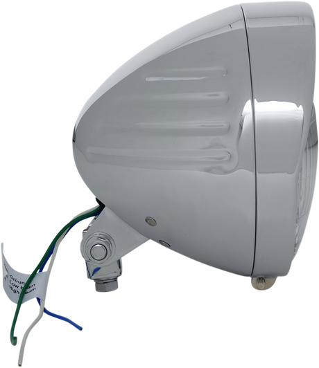 DRAG SPECIALTIES Headlight with Visor 6-1/2" - Grooved 20-0338-BXLB1 - Cycle City Outdoors