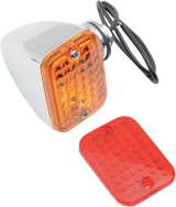 DRAG SPECIALTIES Rectangular Market Light - Single Filament - Amber/Red 163072-BC1 - Cycle City Outdoors
