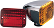 DRAG SPECIALTIES Rectangular Market Light - Dual Filament - Amber/Red 163075-BC216 - Cycle City Outdoors