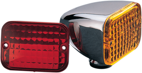 DRAG SPECIALTIES Rectangular Market Light - Dual Filament - Amber/Red 163075-BC216 - Cycle City Outdoors