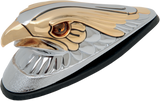 DRAG SPECIALTIES Gold Eagle Head with Lights - Amber Eyes - Large - Chrome 72923 - Cycle City Outdoors