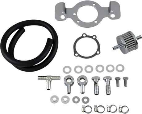 DRAG SPECIALTIES Crankcase Breather with Support Bracket Kit - Sportster 120087-BC514 - Cycle City Outdoors
