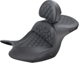 SADDLEMEN Heated Roadsofa™ Seat - Lattice Stitch - w/ Backrest - GL H18-07-182BRHCT