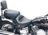 MUSTANG Seat - Wide - Touring - Without Backrest - Two-Piece - Chrome Studded - Black w/Conchos - X1100C 75910