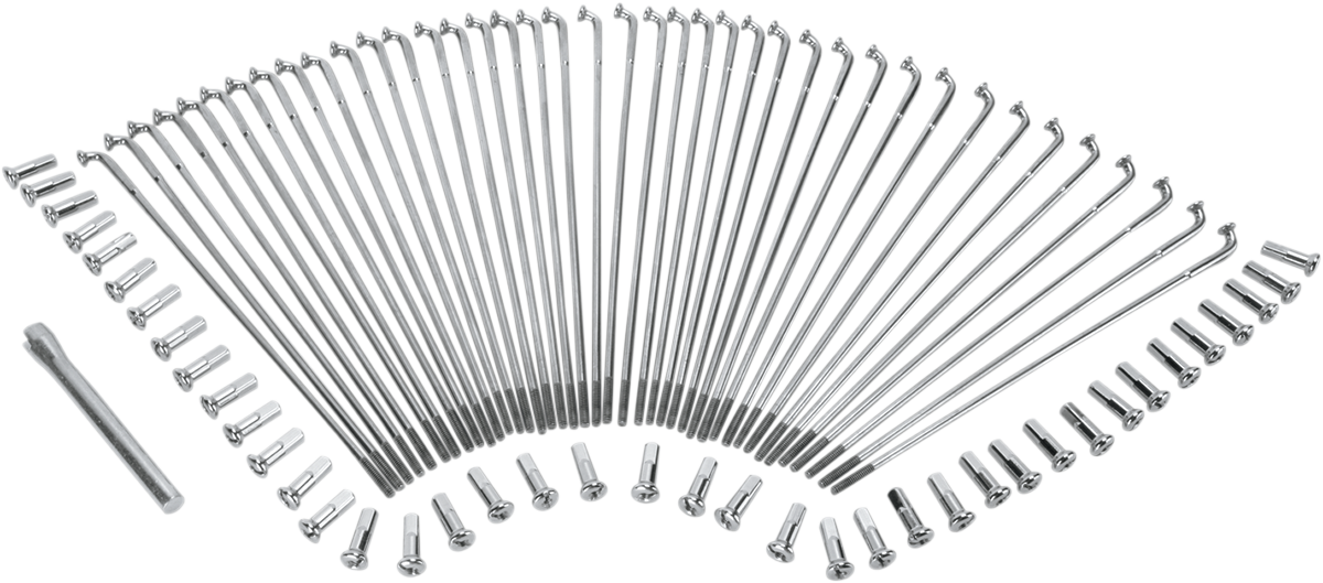 DRAG SPECIALTIES Spoke Set - Drop Center - Front/Rear - Stainless Steel - 16" 16-0501SS-BC629 - Cycle City Outdoors