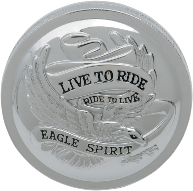 DRAG SPECIALTIES "Live to Ride" Gas Cap - Vented - Chrome 72644 - Cycle City Outdoors