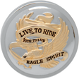 DRAG SPECIALTIES "Live to Ride" Gas Cap - Non-Vented - Chrome with Gold 72646 - Cycle City Outdoors
