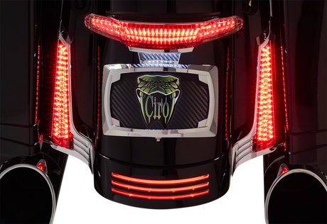 Ciro Filler Panel LED Lights - Chrome - Red 40045 - Cycle City Outdoors