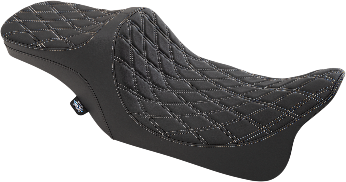 DRAG SPECIALTIES Predator III 2-Up Seat - Double Diamond - Silver Thread - FL '99-'07 0801-1309 - Cycle City Outdoors