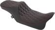 DRAG SPECIALTIES Predator III 2-Up Seat - Double Diamond - Red Thread - FL '99-'07 0801-1310 - Cycle City Outdoors