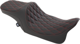 DRAG SPECIALTIES Predator III 2-Up Seat - Double Diamond - Red Thread - FL '99-'07 0801-1310 - Cycle City Outdoors