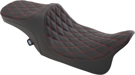 DRAG SPECIALTIES Predator III 2-Up Seat - Double Diamond - Red Thread - FL '99-'07 0801-1310 - Cycle City Outdoors