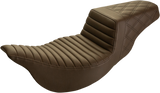 SADDLEMEN Step-Up Seat - Extended Reach - Front Tuck-n-Roll/Rear Lattice Stitch - Brown - FL '08-'23 (Part Number: 808-07B-176BREX)