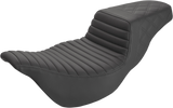 SADDLEMEN Step-Up Seat - Extended Reach - Front Tuck-n-Roll/Rear Lattice Stitch - Black - FL '08-'23 (Part 808-07B-176E)