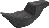 SADDLEMEN Step-Up Seat - Extended Reach - Full Lattice Stitch - Black - FL '08-'23 - Part 808-07B-175E