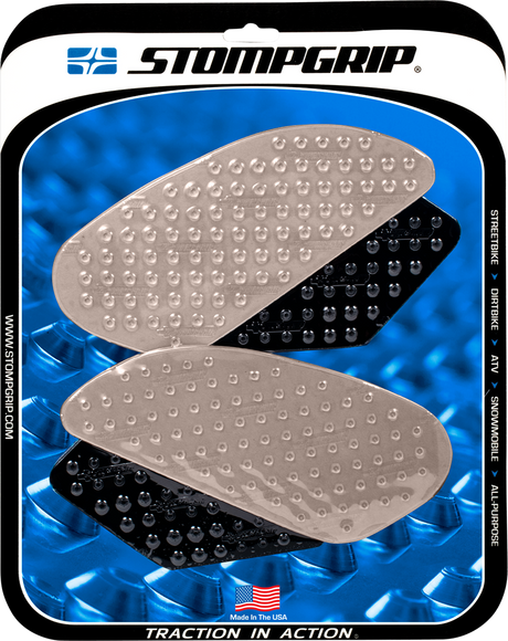 STOMPGRIP 55-10-0005H Tank Grips - Volcano - Clear/Black - Yamaha - YZF '06-'09 | Street