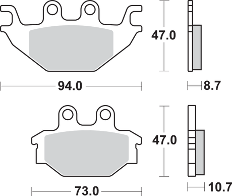 SBS Sintered Front Brake Pads - 810SI (Kymco / Arctic Cat / SYM / Can-Am / Kawasaki 2004–2019)