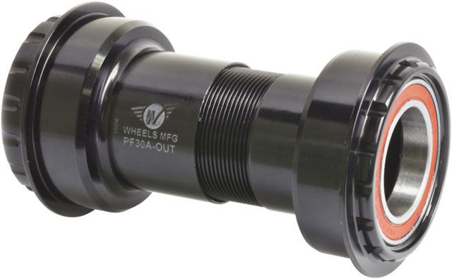 Wheels Manufacturing PF30A Outboard Bottom Bracket - 24mm Shimano Cranks, Angular Contact Bearings, Black