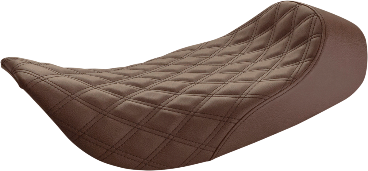 SADDLEMEN Renegade Solo Seat - Lattice Stitched - Brown - FLH '97-'07 - Part Number 897-06-002BLS