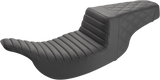 SADDLEMEN Step-Up Seat - Front Tuck-n-Roll/Rear Lattice Stitch - Black 897-07-176