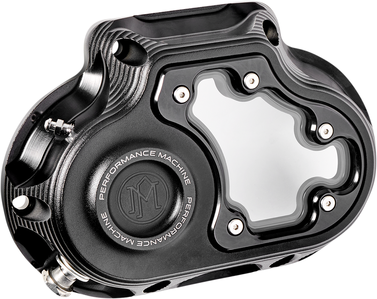 PERFORMANCE MACHINE (PM) Transmission Cover - Black Ops* - Hydraulic - Touring 0177-2080M-SMB