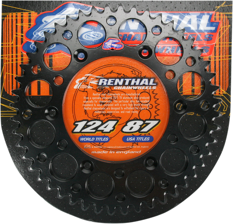 RENTHAL Rear Sprocket - Aluminum - 52 Tooth - Black 224U-520-52GPBK