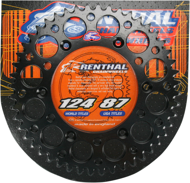 RENTHAL Rear Sprocket - Aluminum - 52 Tooth - Black 224U-520-52GPBK