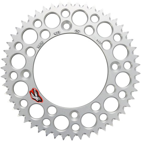 RENTHAL Rear Sprocket - Aluminum - 50 Tooth - Silver - Gas Gas/Husqvarna/KTM 441U-428-50GPSI