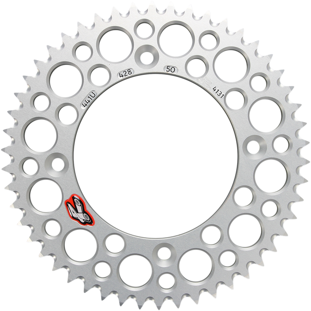 RENTHAL Rear Sprocket - Aluminum - 50 Tooth - Silver - Gas Gas/Husqvarna/KTM 441U-428-50GPSI