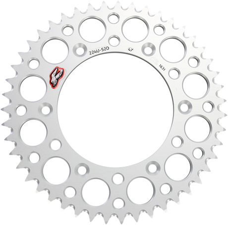 RENTHAL Rear Sprocket - Aluminum - 47 Tooth - Silver 224U-520-47GPSI